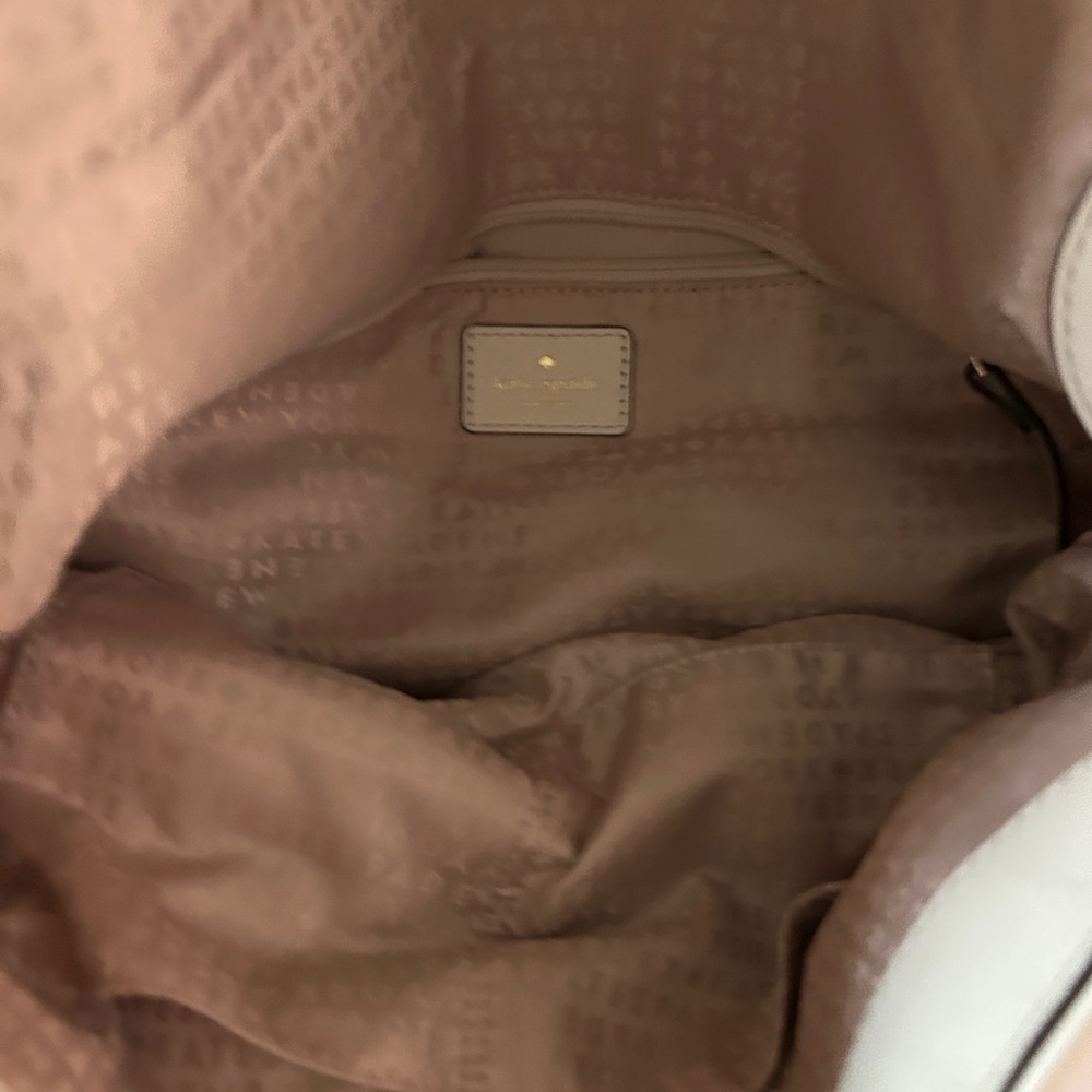 USED Kate Spade Cream Leather Shoulder Bag with Top Handles - Picture 10 of 16